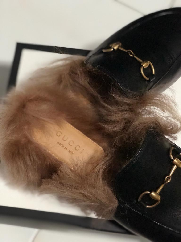 Furry gucci clearance slides