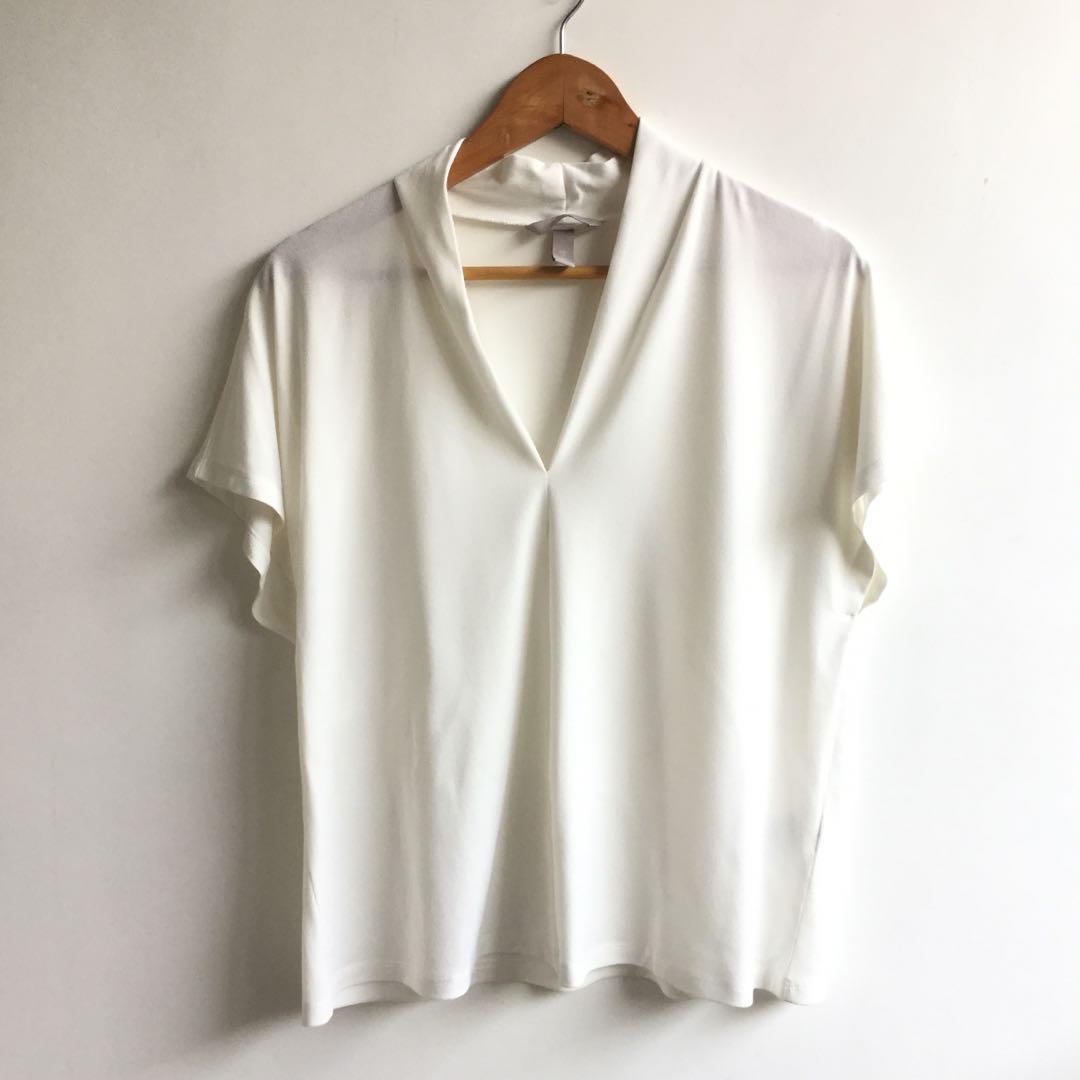 h and m white blouse