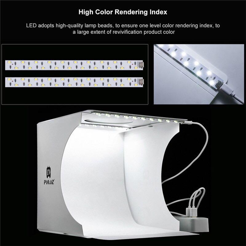 PU Mini Folding Photo Studio Box Lightbox with LED Light Photography Box Kit