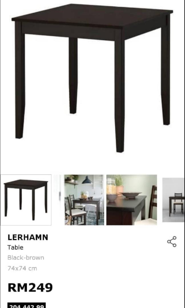 Lerhamn Light Antique Stain White Stain Table Length 74 Cm Ikea