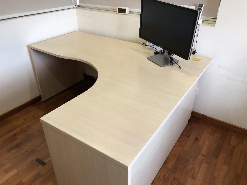 L Shape Study Table - 180cm, Furniture & Home Living, Furniture, Tables ...