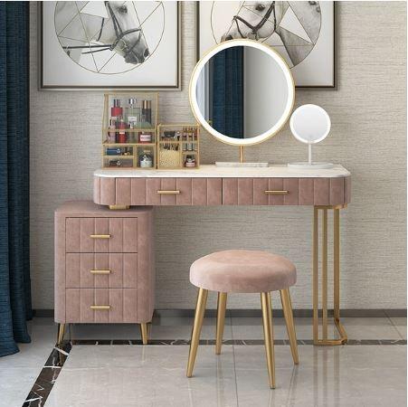 DAWN Luxury Dresser Vanity Nordic Dressing Table with Optional Mirror and Stool