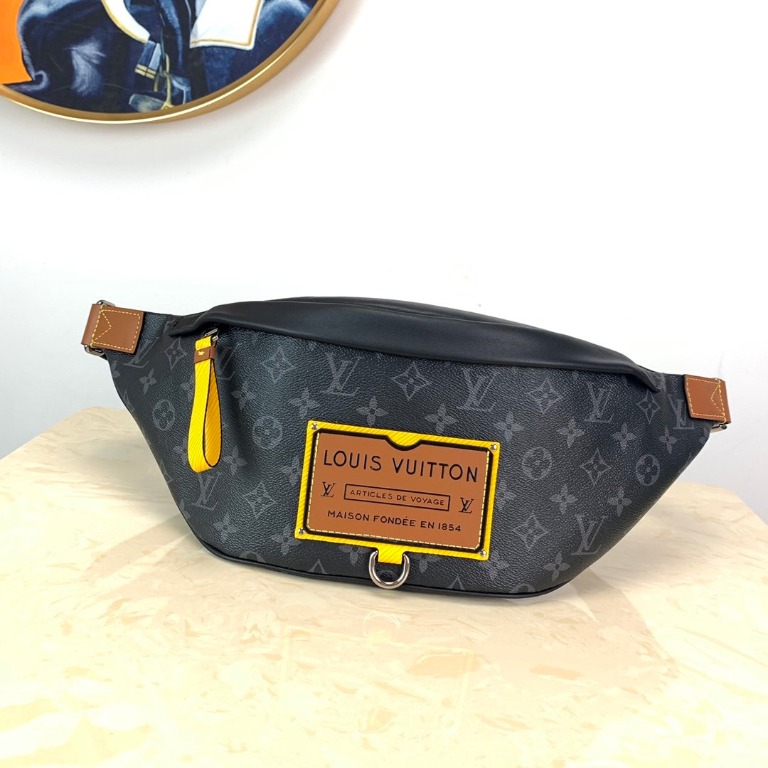 Louis Vuitton Discovery Bumbag Monogram Eclipse Gaston Label Savane Yellow  in Coated Canvas/Cowhide Leather with Silver-tone - US