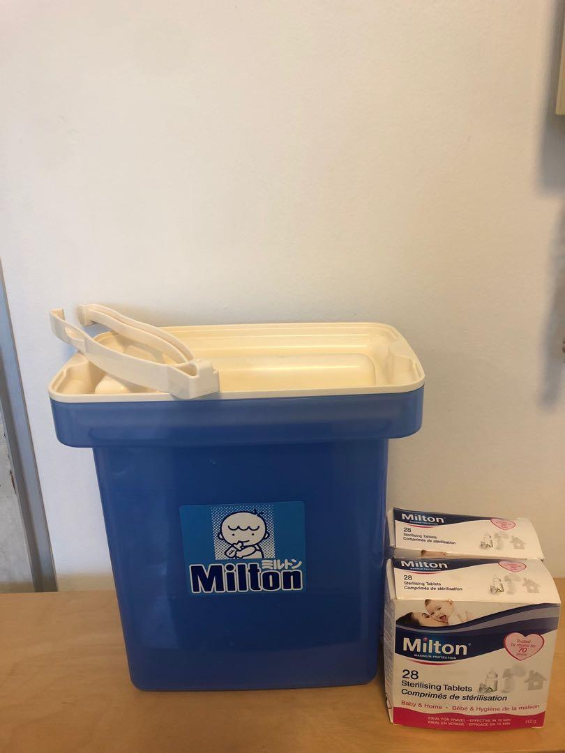 Milton steriliser container and tongs