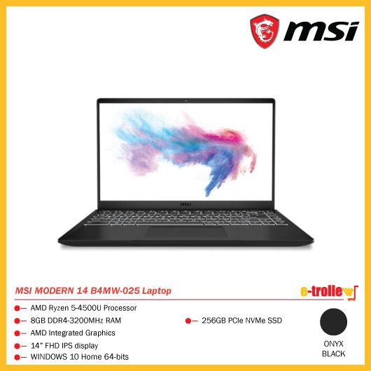 Msi Modern 14 B4mw 025 Laptop Onyx Black Electronics Computers Laptops On Carousell