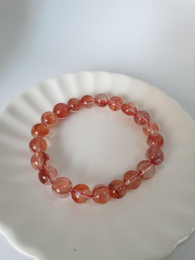 Multi Inclusions Crystal Bracelet 红胶花手串 水晶 Women S Fashion Jewelry Organisers Bracelets On Carousell