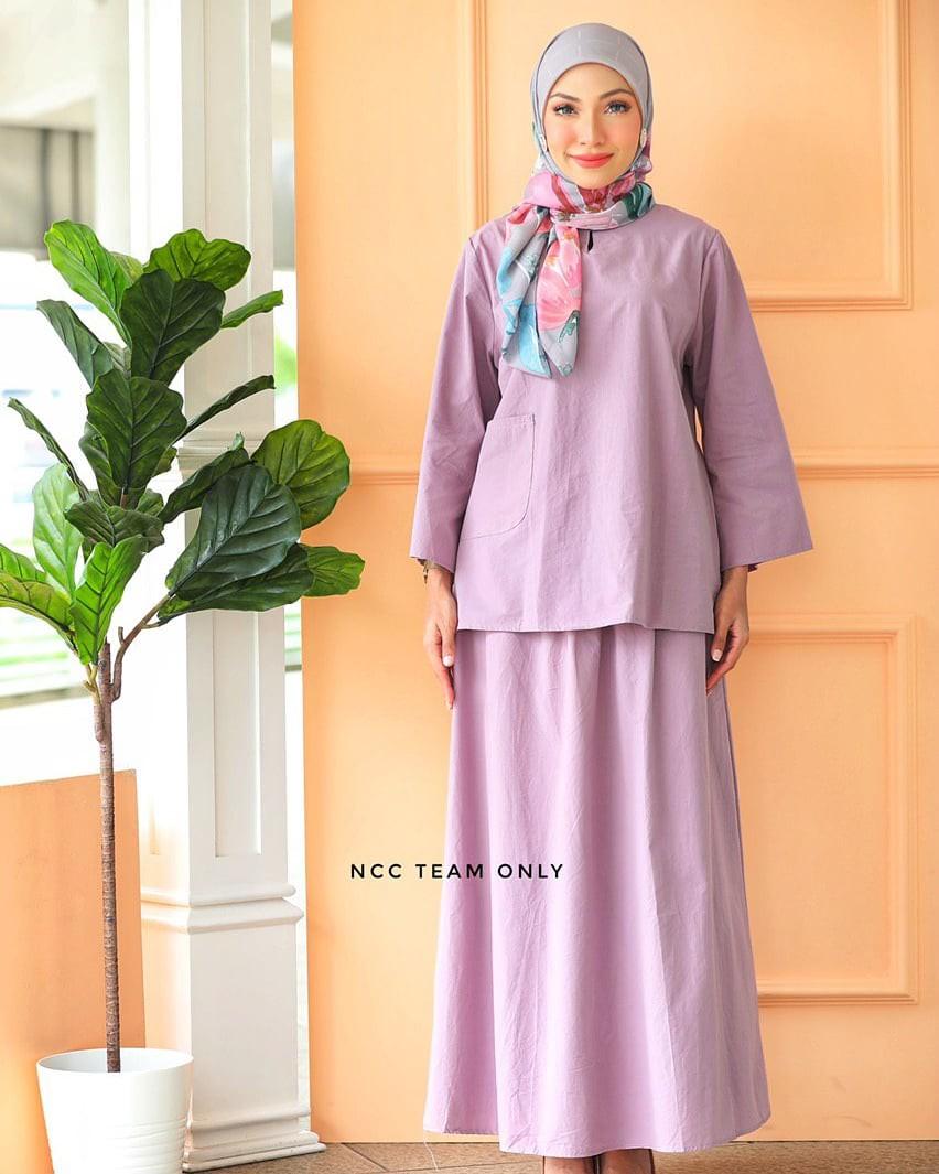 Neelofa Set (Baju + Skirt), Women's Fashion, Muslimah Fashion, Dresses ...