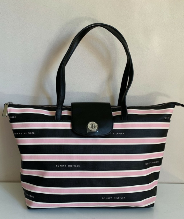 Tommy hilfiger pink and black purse Outlet