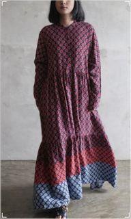 Nuna pattern maxi long dress bukan zara