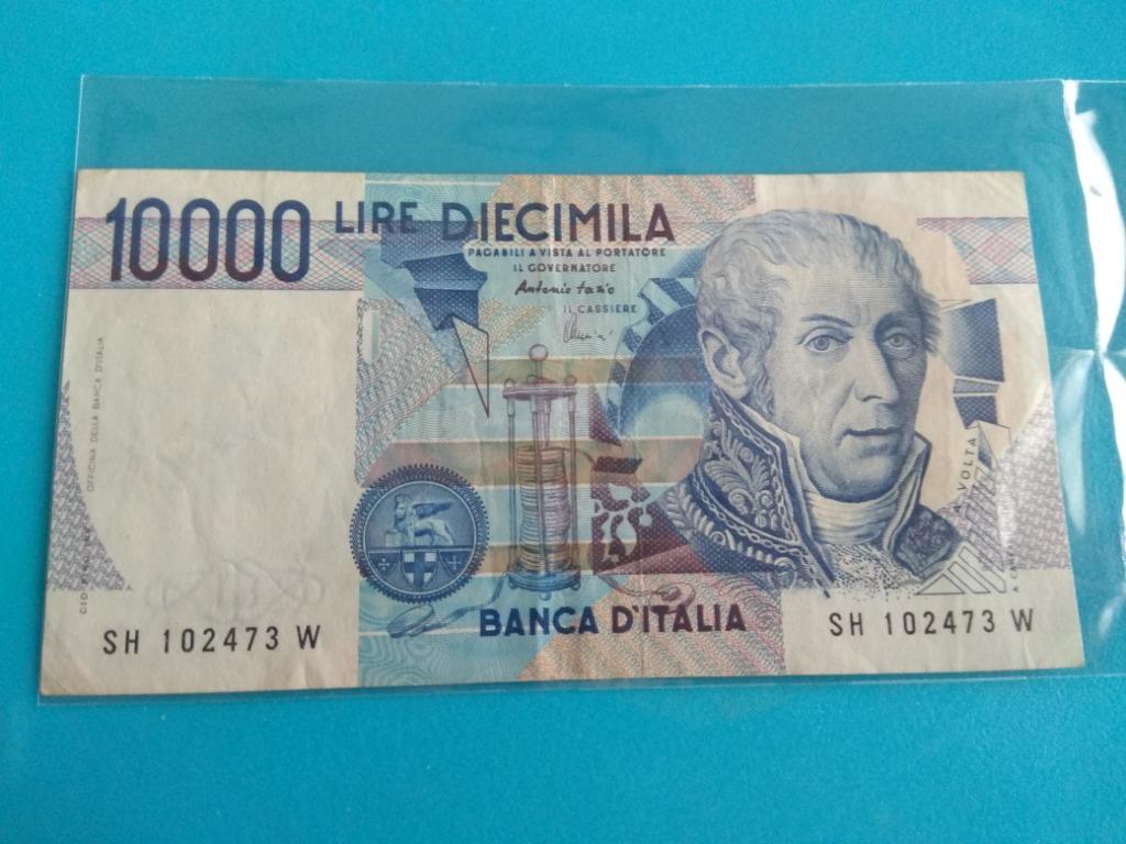 Old Italian 10000 Lira Lire Currency Banknote Alessandro Volta Antiques Currency On Carousell