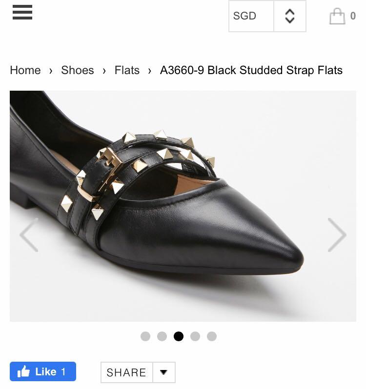black studded flats womens