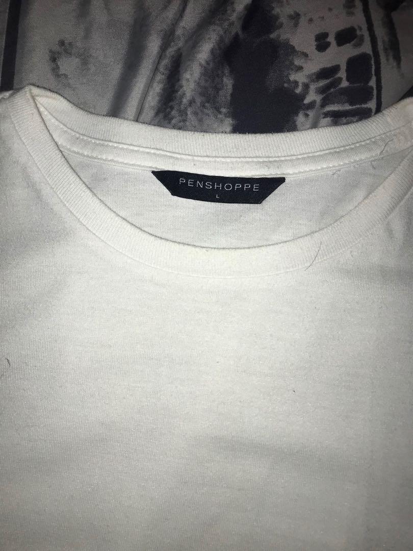 penshoppe plain white shirt