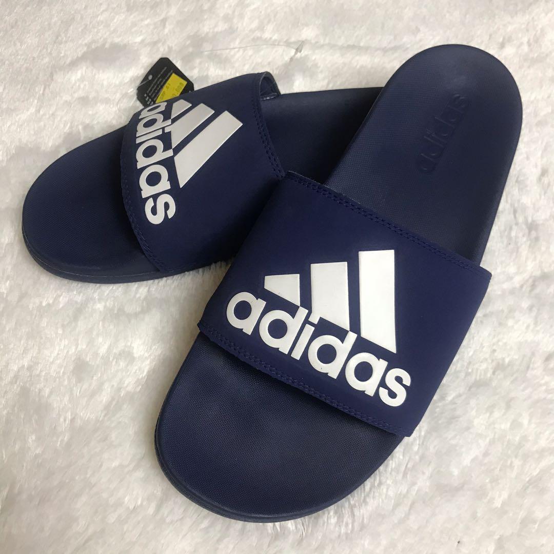 Sendal Adidas Cloudfoam Plus Navy Size 43 Fesyen Pria Sepatu Sandal Di Carousell