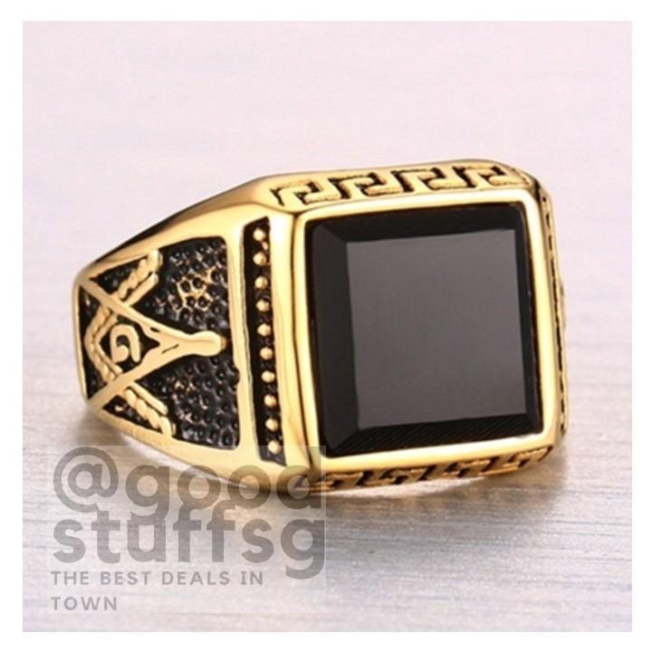Gold plated masonic rings sales