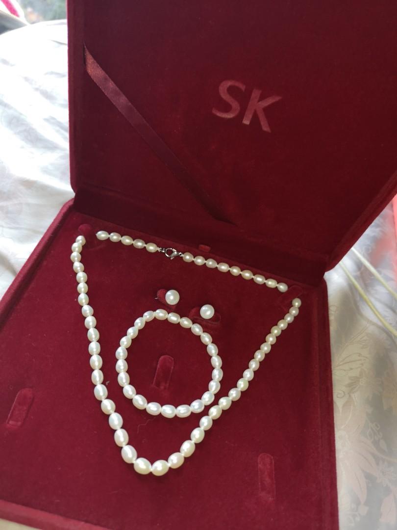 SK Jewellery 3 Piece Pearl Set Women s Fashion Jewelry