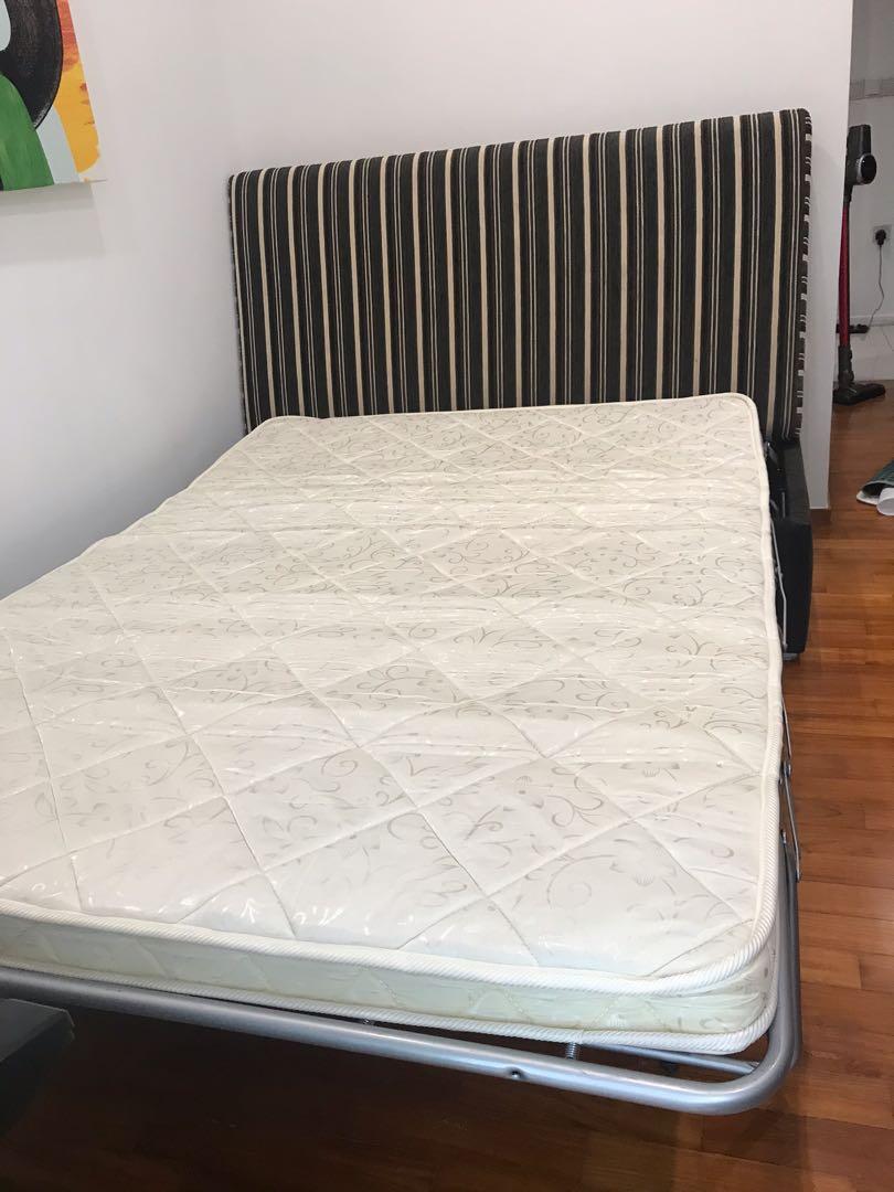 Sofa Bed/ ottoman, Furniture & Home Living, Furniture, Sofas on Carousell