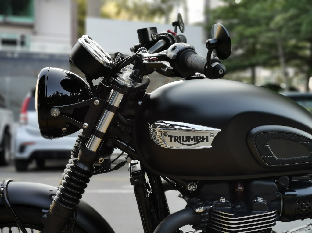 Triumph t100 bar end mirrors store