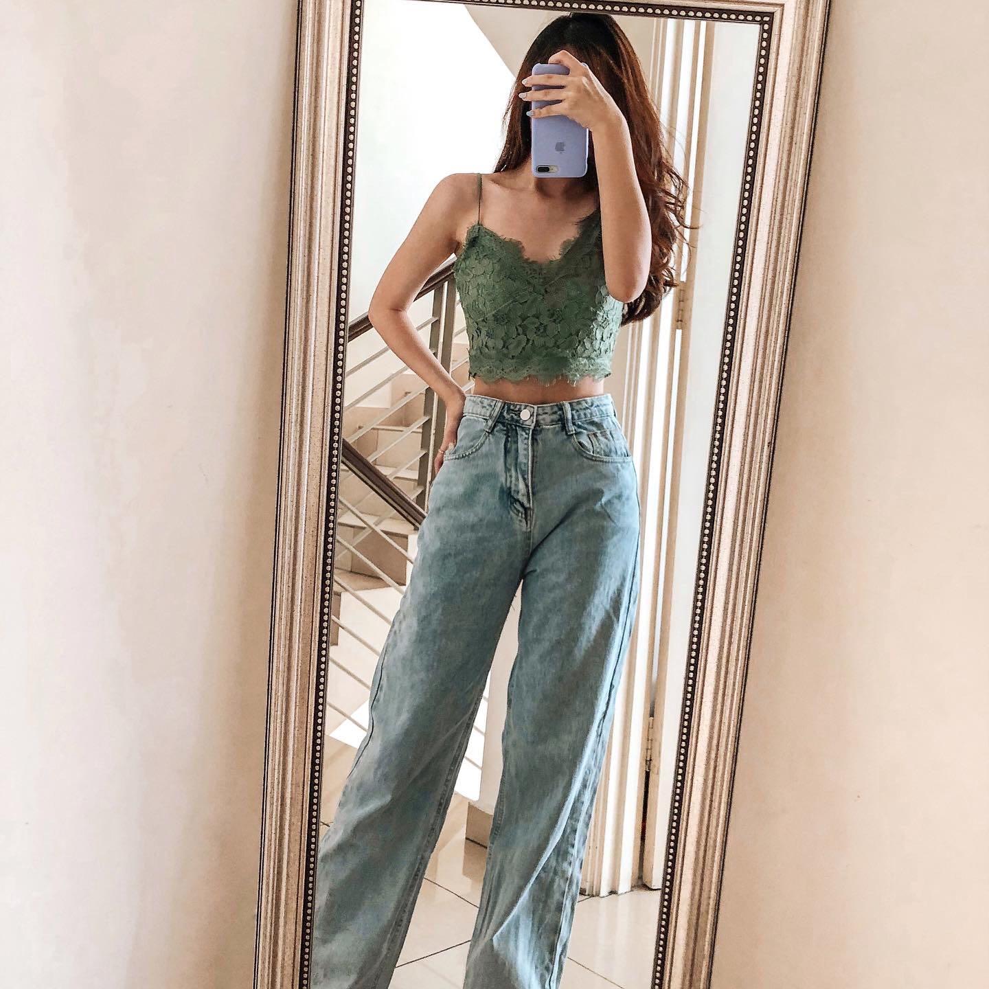 green bralette top