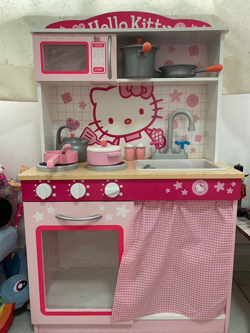 Used Wooden Hello Kitty Kitchen Set Toy