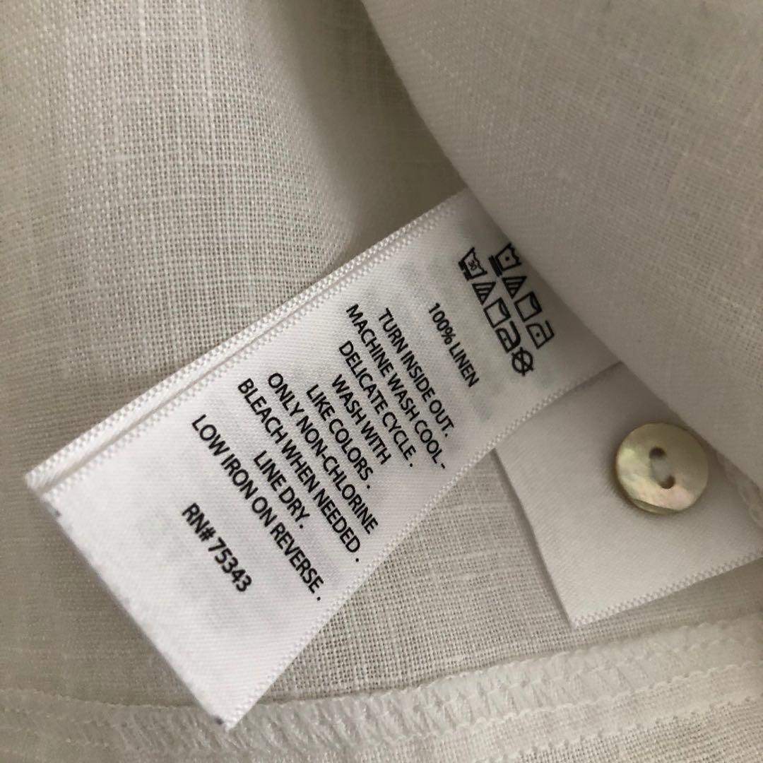 White Linen Top By Tahari, Women'S Fashion, Tops, Blouses On Carousell