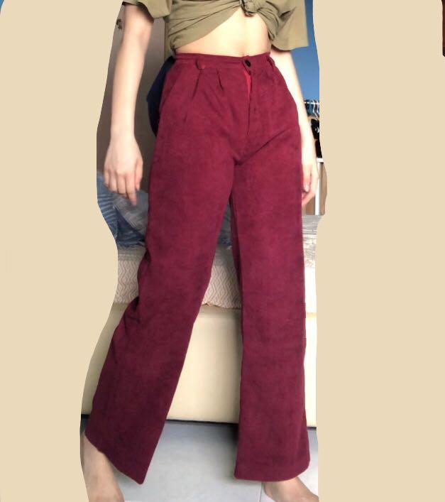 wine corduroy pants