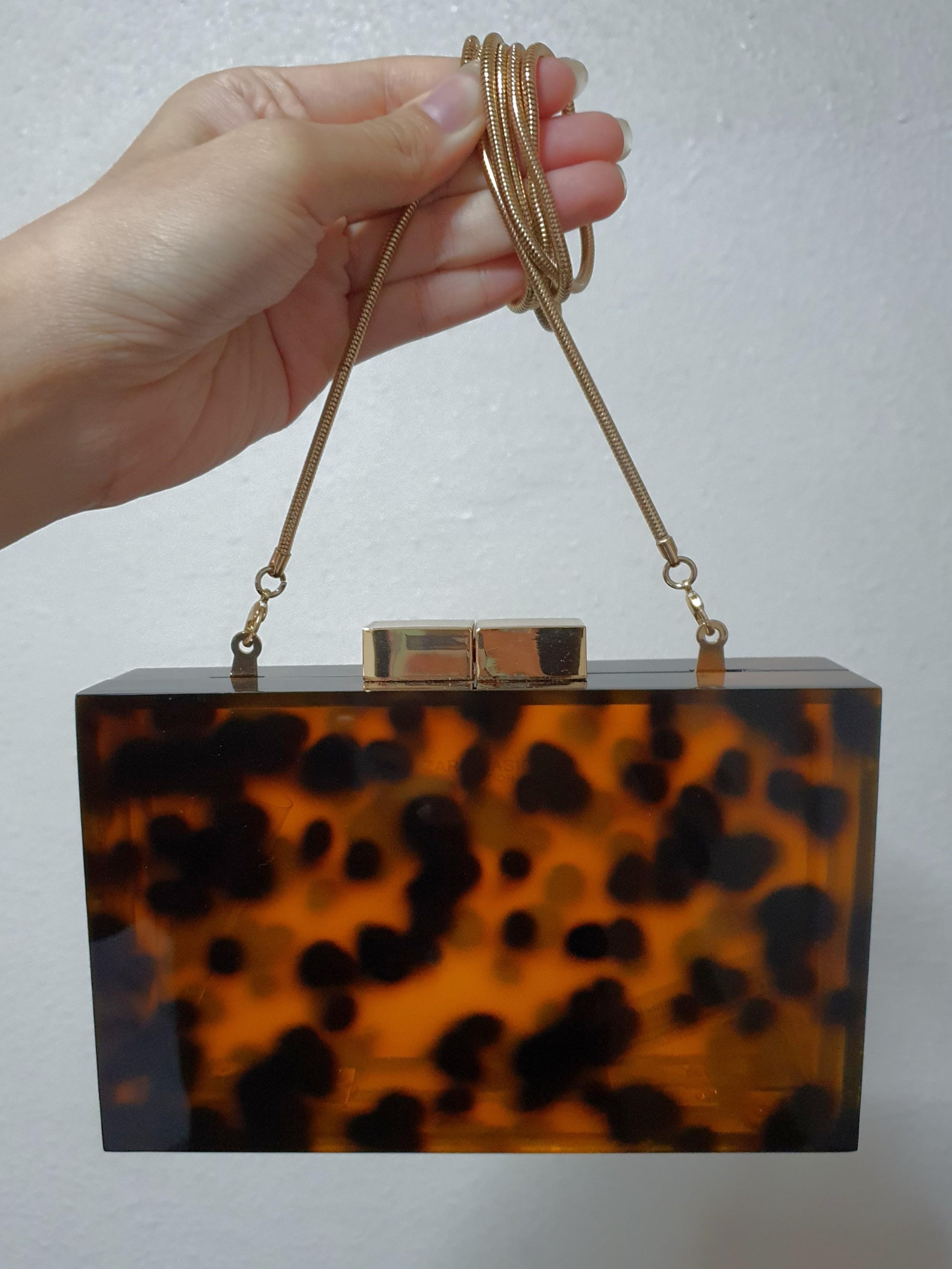 SALE Zara tortoiseshell miniaudiere clutch