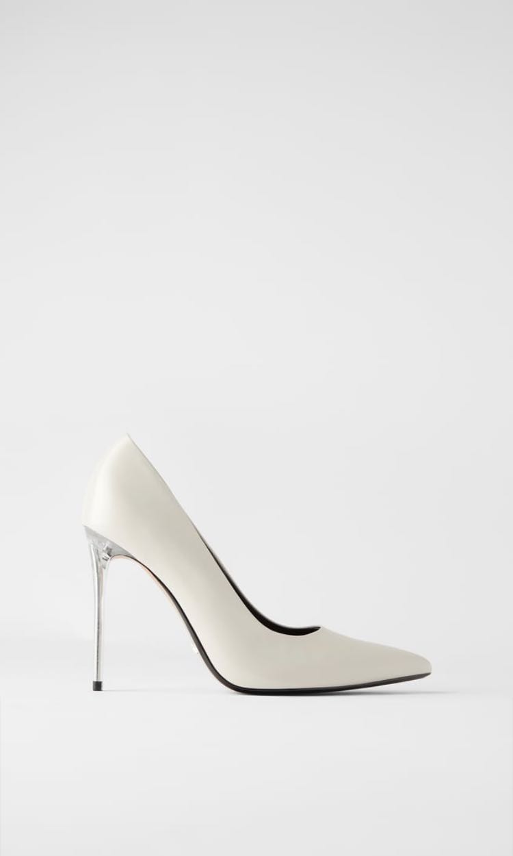 Zara White High Heels, Women's Fashion 