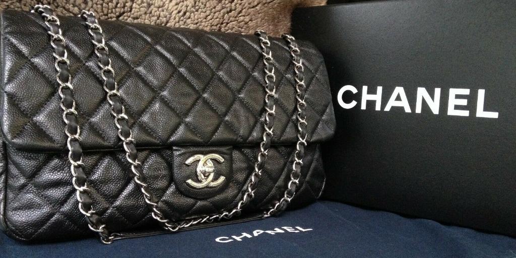 Chanel classic flap bag caviar leather clearance