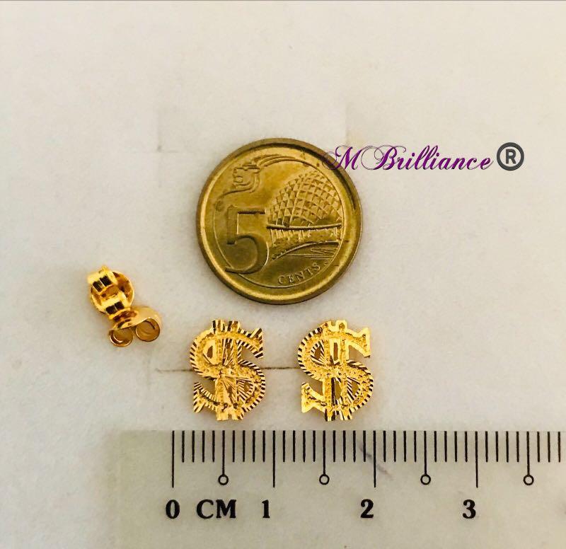 Gold top dollar earrings