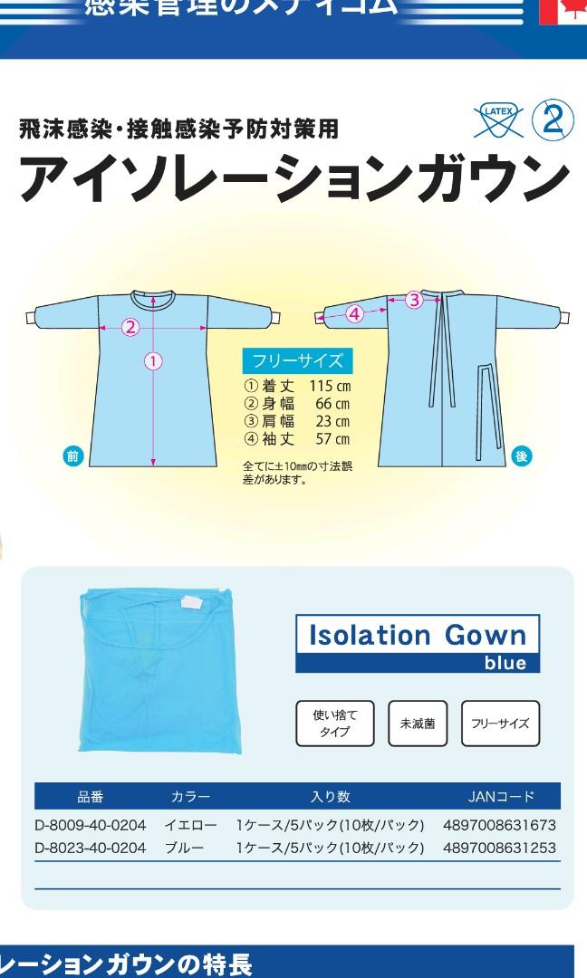 面交 不設到付 不散賣 10pcs Medicom Isolation Gown Blue One Size 藍色厚身保護衣 10件 包 健康及營養食用品 口罩 面罩 Carousell