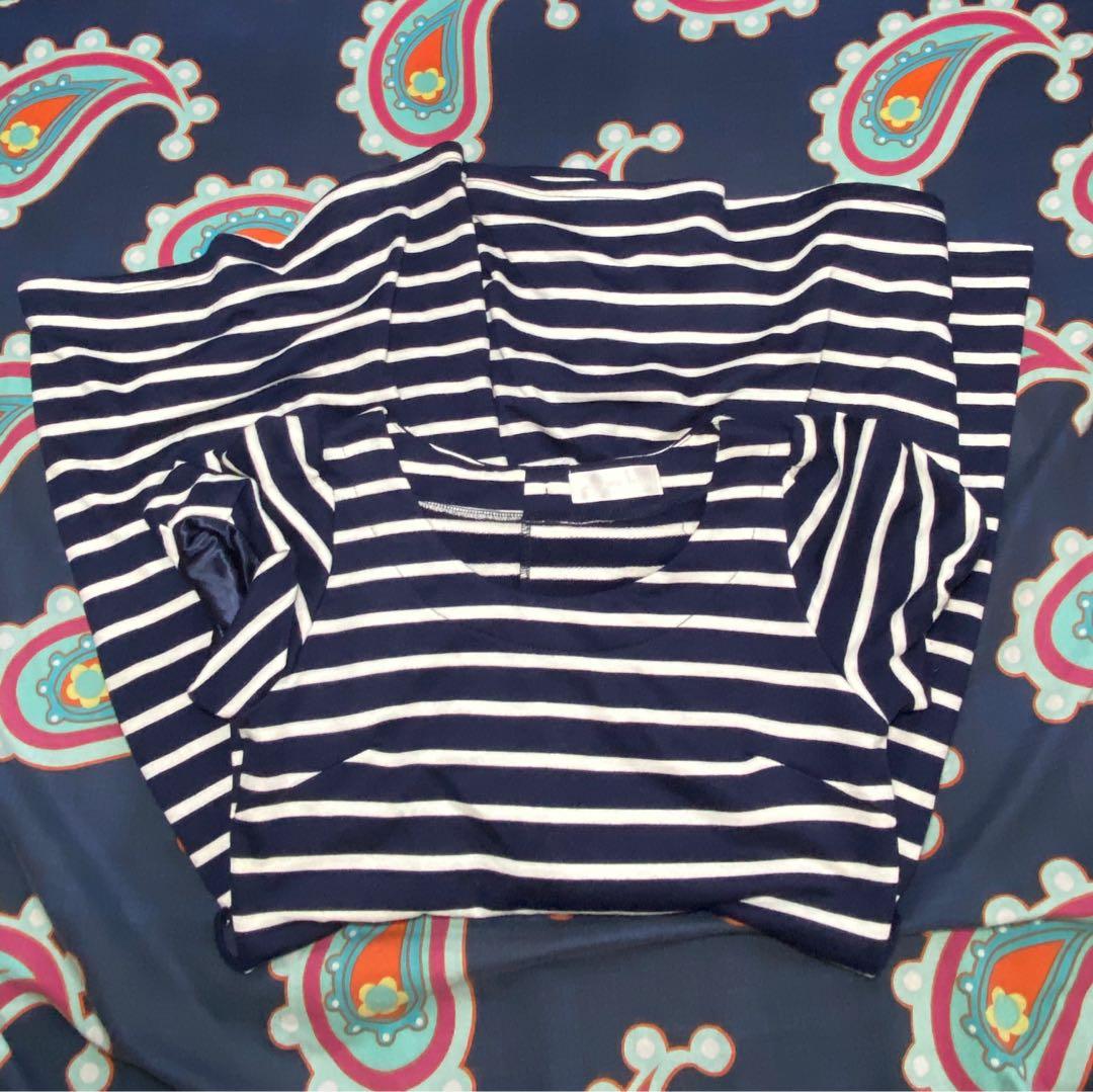 Abc Une Face Puff Sleeves Striped Dress Women S Fashion Clothes Dresses Skirts On Carousell