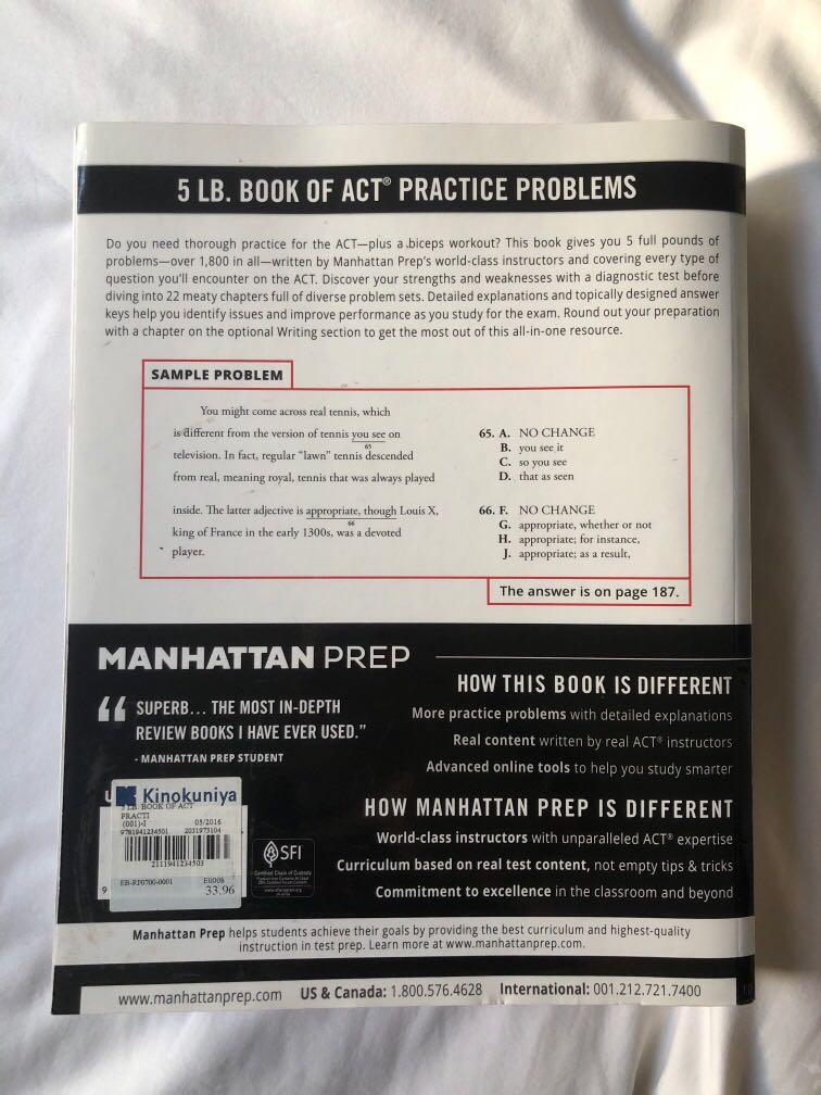 Act Practice Problems Books Stationery Textbooks Tertiary On