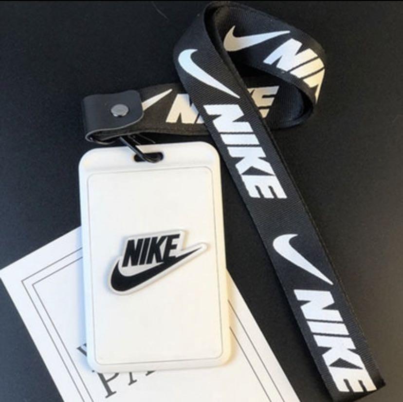 white nike lanyard with id holder