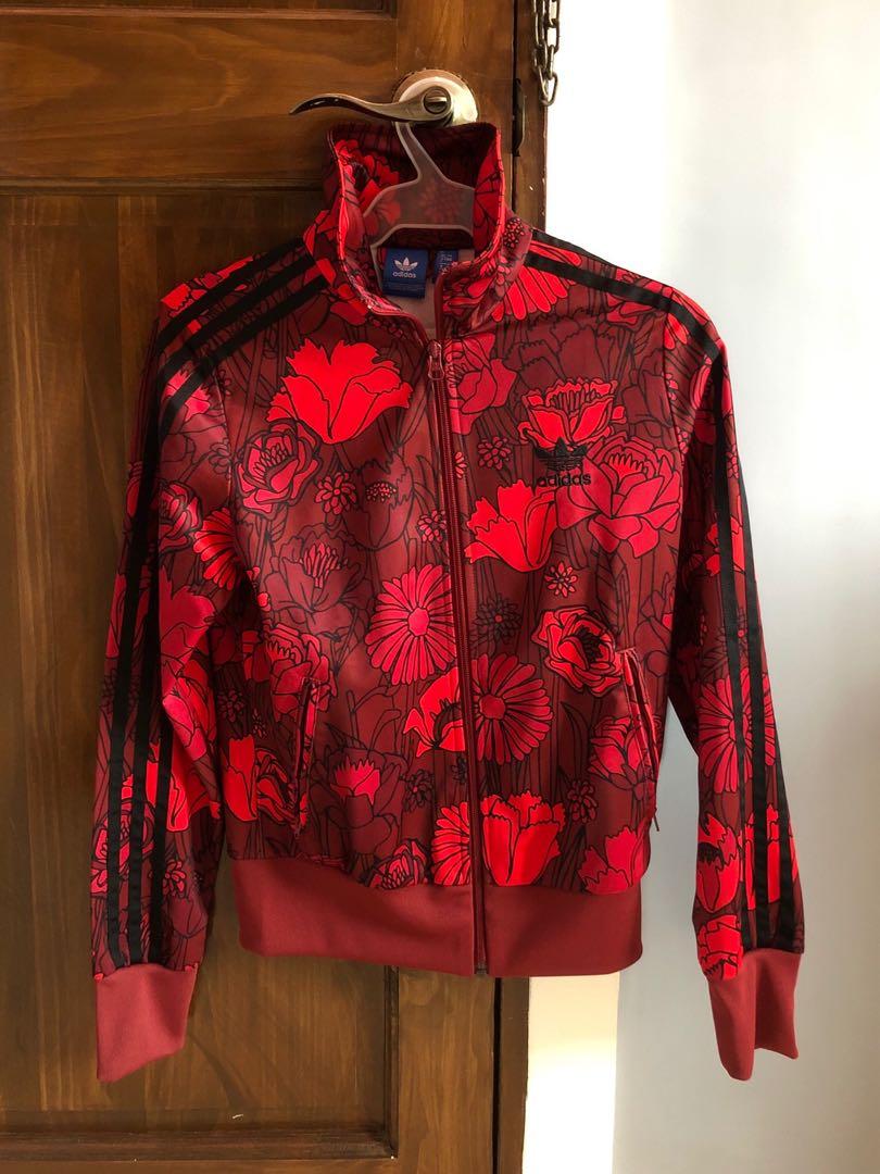 adidas firebird track jacket floral