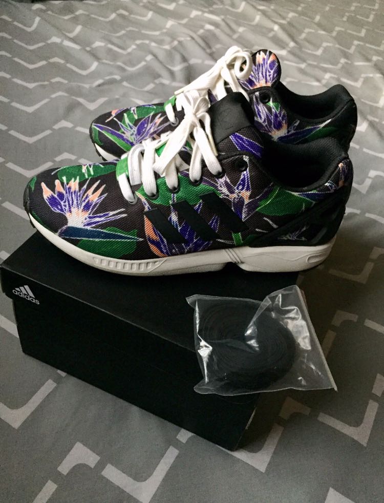 Adidas ZX Flux Hawaii Edition floral black, Men's Fashion, Footwear,  Sneakers on Carousell