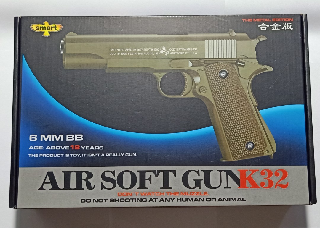 COLT 1911 STYLE TOY GUN Smart K32 SPRING POWERED FULL METAL on Carousell