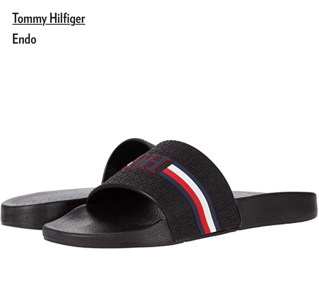 red tommy hilfiger slides