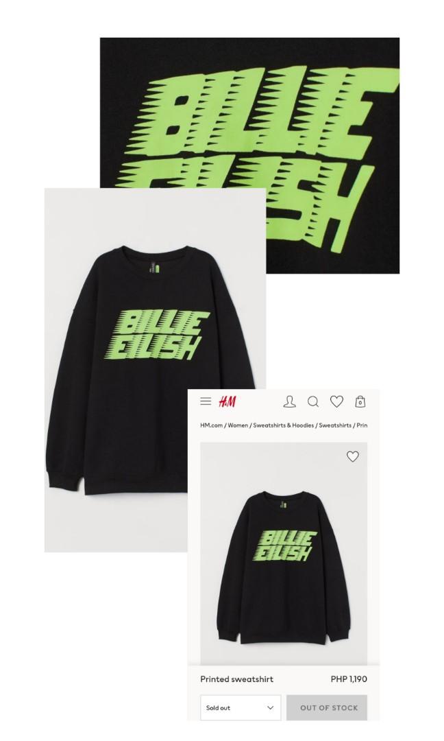 Billie Eilish Limited Edition Black Sweatshirt Women S Fashion Clothes Tops On Carousell