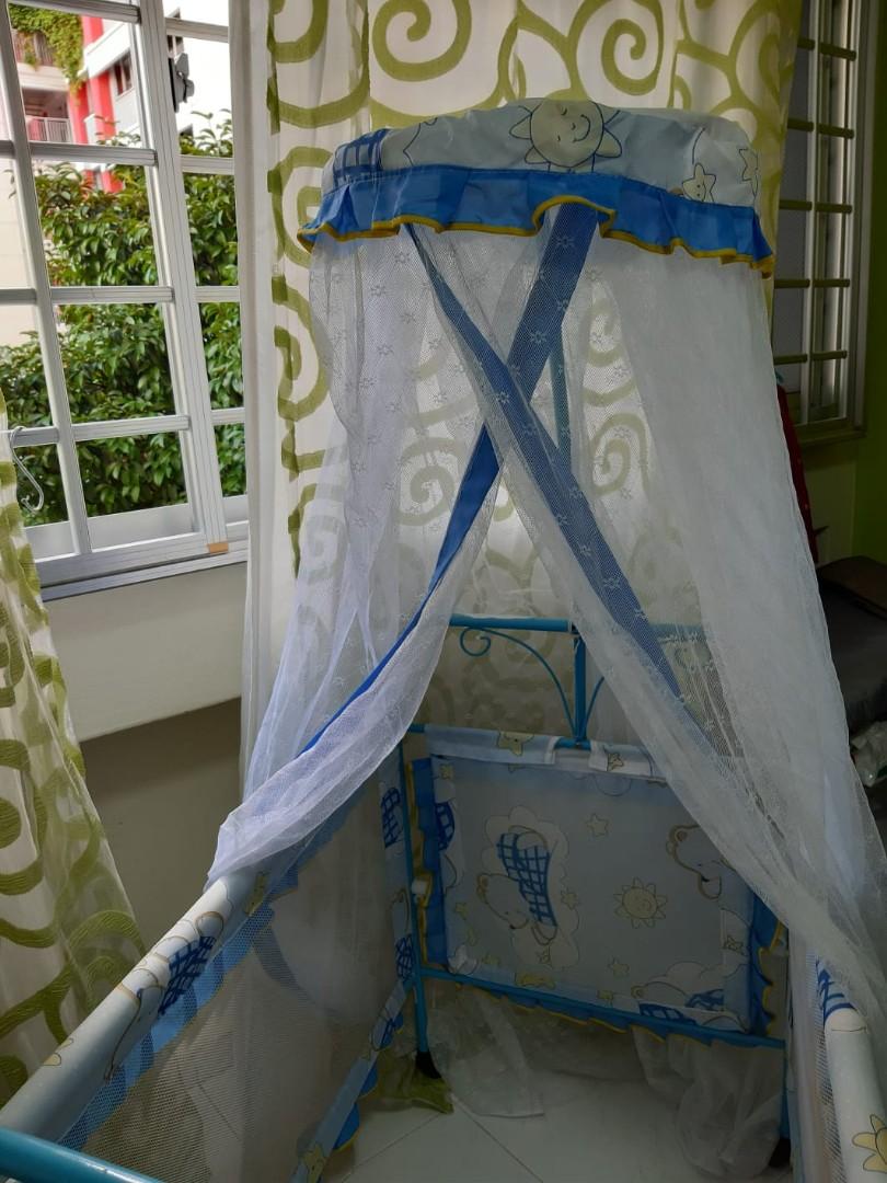 Blue aluminium baby cot Babies Kids Baby Nursery Kids