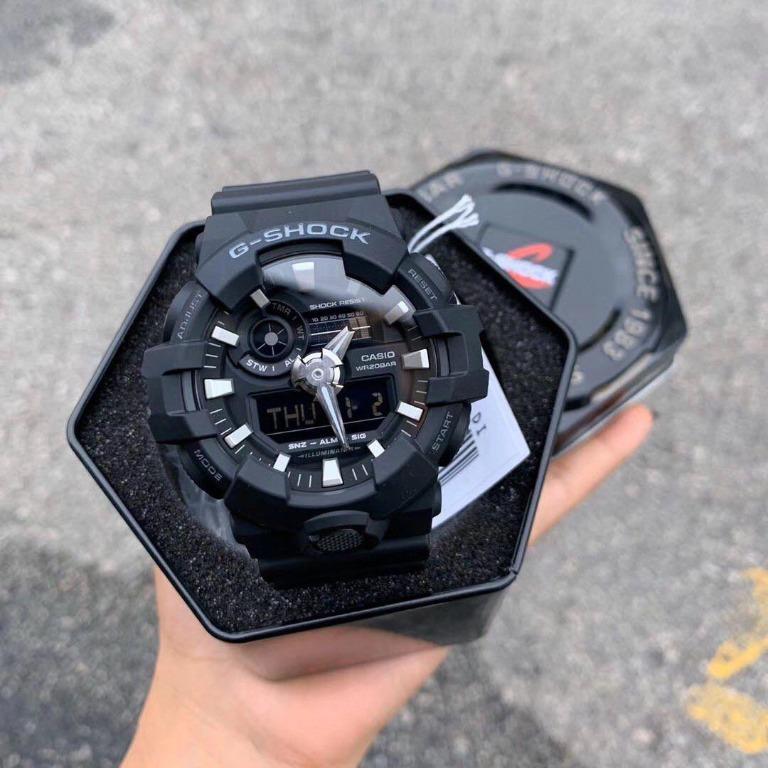 Casio G Shock GA 700 1B All Black Analog Digital Men s Watch GA 700 1BDR
