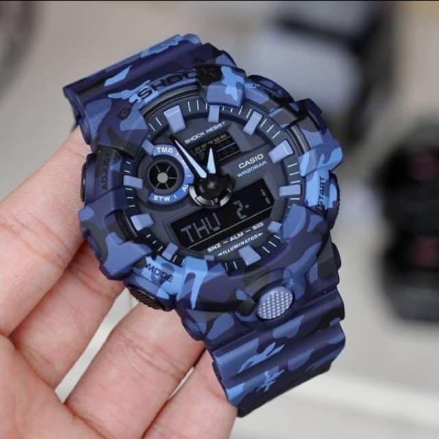 Casio g shock blue camouflage hotsell