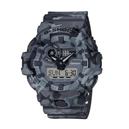 Casio G Shock GA 700CM 8A Grey Camouflage Design Analog Digital