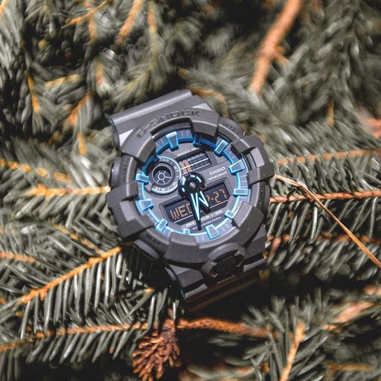 Casio G Shock GA 700SE 1A2 Blue Layered Neon Color Design Fashion