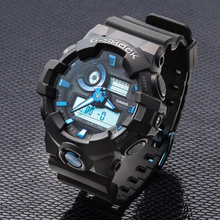 Casio G Shock GA 710B 1A2 Black Blue Analog Digital Watch GA 710B
