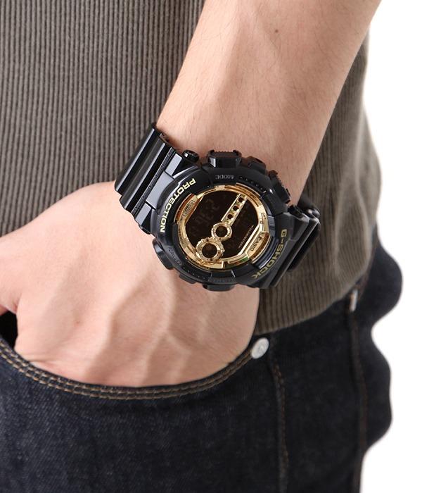 Casio G Shock GD 100GB 1D Black Gold Fashion Men s Watch GD 100GB