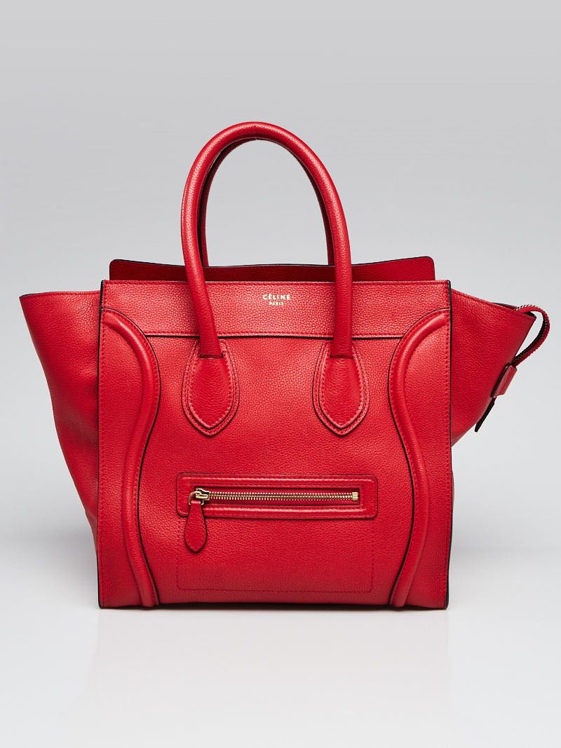 Celine Mini Luggage Red Leather Bag