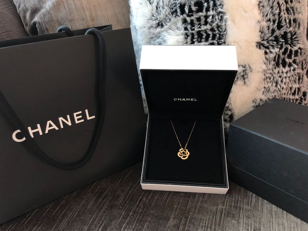 Chanel J2925 FIL DE CAMELIA 18K Gold Necklace 💯 authentic
