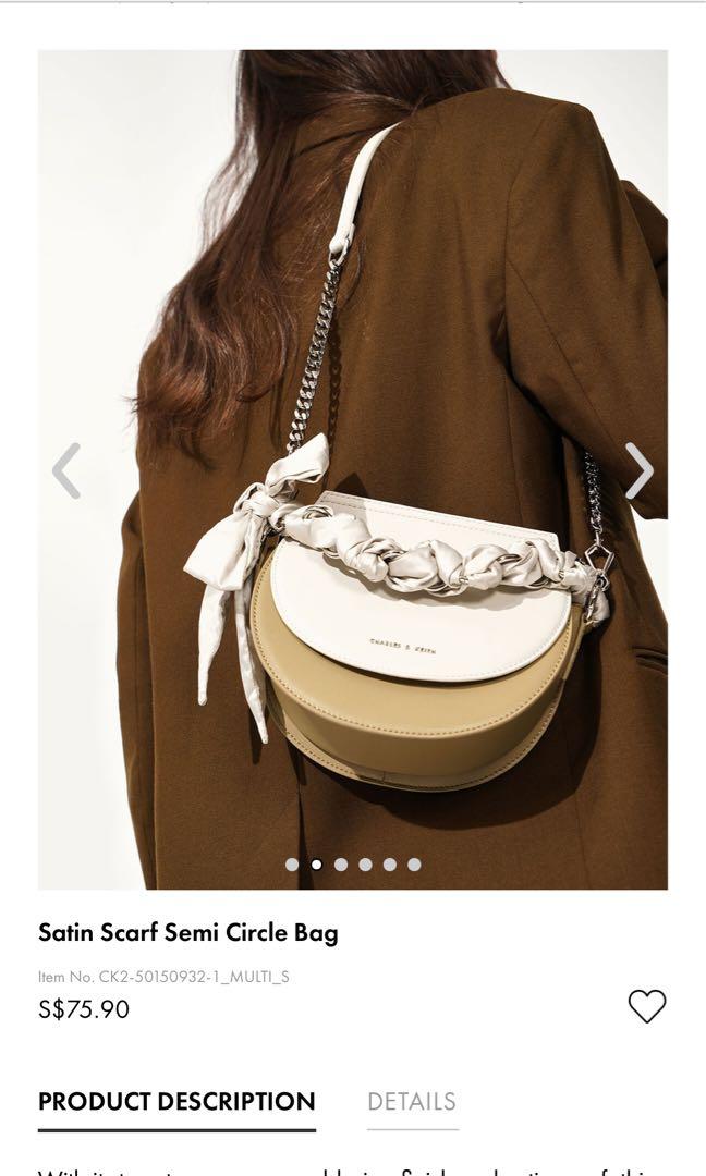 Satin scarf semi circle store bag
