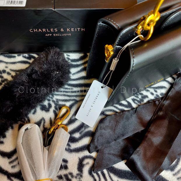 Charles & keith plush powder bag new arrivals