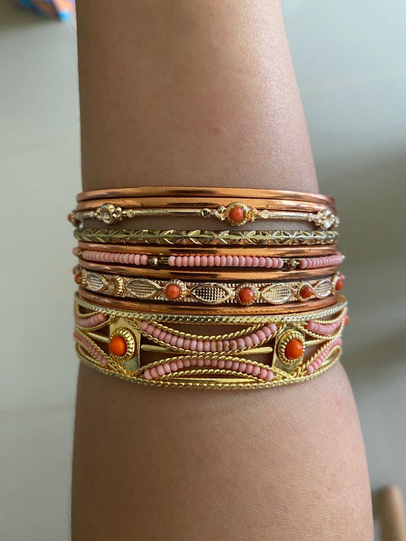 Cute Bohemian Bangles Women S Fashion Jewelry Bracelets On Carousell Pandora rose shimmering ocean waves & fish charm. carousell